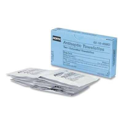 Honeywell North 021645MD Antiseptic Wipe  Individual Wrapped Packet  10 EA/BX