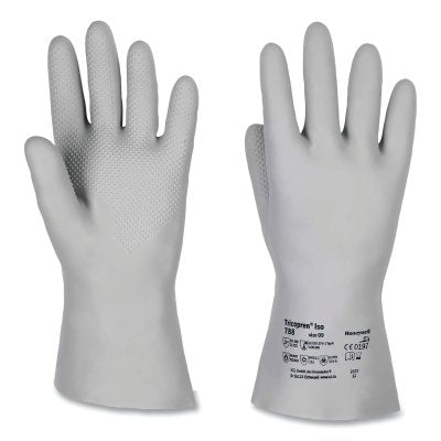 Honeywell North 33T5317G8M Tricopren Iso Chemical Gloves, Size 8, Long, 17 in L, Grey