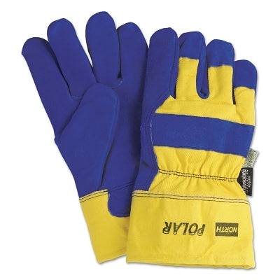 Honeywell North 706465NK North Polar Insulated Leather Palm Glove, Split Cowhide, Blue/Yellow, Large