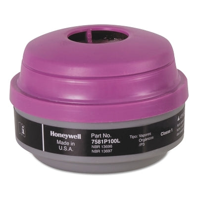 Honeywell North 7581P100L Combination Gas and Vapor Cartridges  Organic Vapor  P100  Black  Magenta