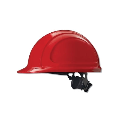 Honeywell North N10R150000 North Zone N10 Ratchet Hard Hat, 4 Point, Front Brim, Red