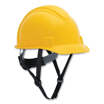 Honeywell North NSB21002 Short Brim Hard Hat, 4-point Ratchet Suspension, Vented, Yellow