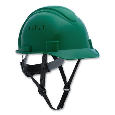 Honeywell North NSB21004 Short Brim Hard Hat, 4-point Ratchet Suspension, Vented, Green