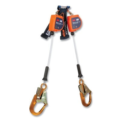 3M DBI-SALA 3500280 Nano-Lok Edge Self-Retracting Lifeline, 8 ft, Rebar Snap Hook, 420 lb, 2 Legs, Galvanized Cable
