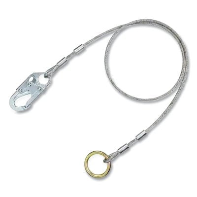3M 70007635561 PROTECTA PRO Cable Anchorage Extension, 10 ft L, Galvanized Steel, Snap Hook