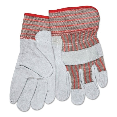 MCR Safety 1201S Industrial Standard Shoulder Split Glove  Small  Leather  Red and Gray Fabric