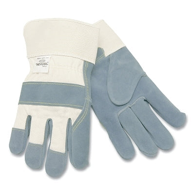 MCR Safety 1500KXL Select Shoulder Split Cow Gloves, X-Large, Gray/White Fabric