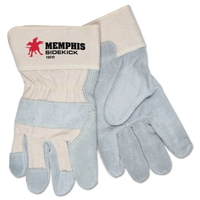 MCR Safety 16010L Sidekick Side Leather Gloves, Large, Leather