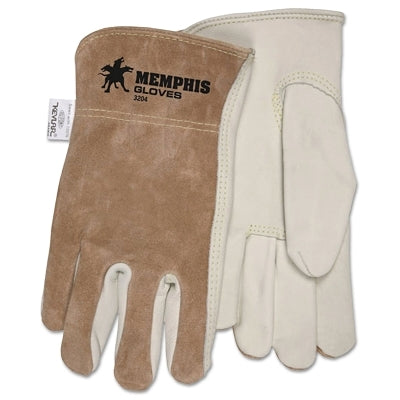 MCR Safety 3204M (10DZ/CASE) GRAIN DRVR/SPLIT BK/KEVLAR/SELF HEM