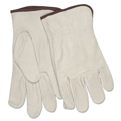 MCR Safety 32113XL Unlined Drivers Gloves, Cow Grain Leather, 2X-Large, Keystone Thumb, Beige/Brown