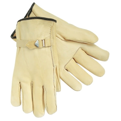 MCR Safety 3220XL Unlined Drivers Gloves, Premium Grade Cowhide, X-Large, Straight Thumb, Beige