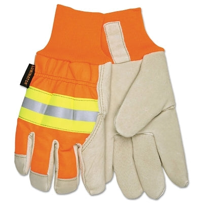 MCR Safety 3440XL Luminator Gloves, X-Large, Beige/Hi-Vis Orange/Lime/Silver