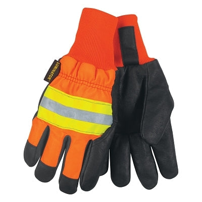 MCR Safety 34411XL Luminator Drivers Gloves, X-Large, Leather, Thermosock, Orange