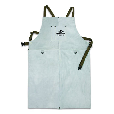 MCR Safety 38136MW Leather Welding Bib Apron  24 in W x 36 in L  Gray