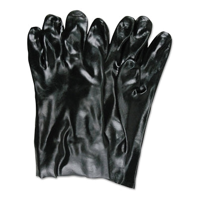 MCR Safety 6200 Economy Dipped PVC Gloves  10 in L  Large  Black