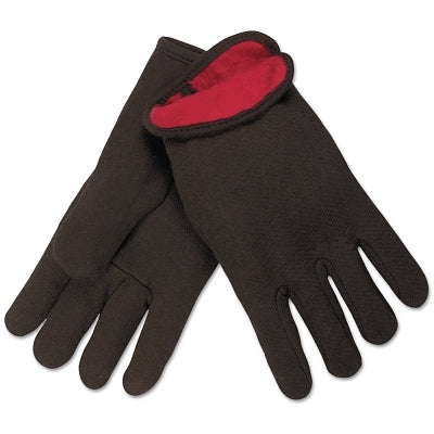 MCR Safety 7900 Fleece-Lined Jersey Gloves  Large  Brown/Red