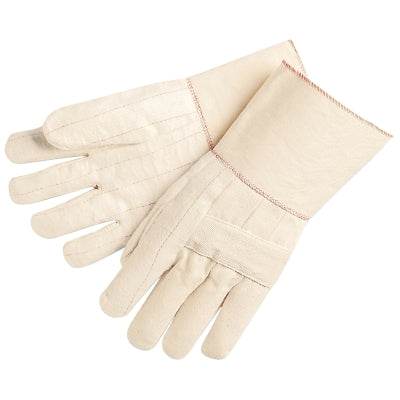 MCR Safety 9124G Canvas Double Palm Hot Mill Glove  Cotton  Unlined  Natural  Large