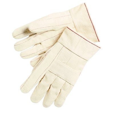 MCR Safety 9124K Canvas Double Palm and Hot Mill Gloves  Cotton/Unlined  Beige  Large