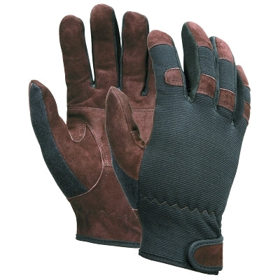 MCR Safety 920XL 920 Mechanics Economy Glove  Spandex/Leather  X-Large  Black/Brown