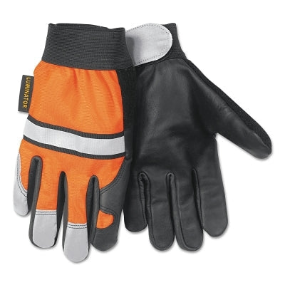 MCR Safety 921S Luminator Multi-Task Gloves, Black/Silver/Orange, Small