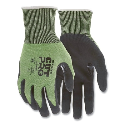 MCR Safety 92785NFXS Cut Pro HyperMax Cut Resistant Gloves, X-Small, Black/Green