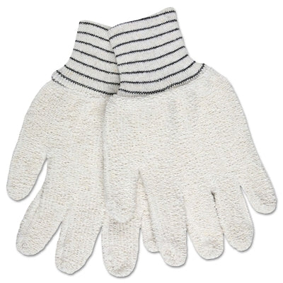 MCR Safety 9402KM Terrycloth Reversible Work Gloves  Small  Natural  Striped Knit-Wrist Cuff  18 oz Cotton/Polyester