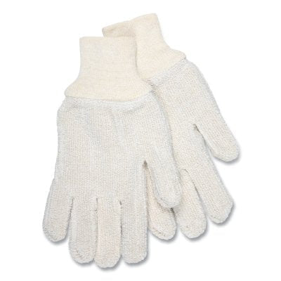 MCR Safety 9403KM Terrycloth Reversible Work Gloves  Large  Natural  Knit-Wrist Cuff  24 oz Cotton/Polyester