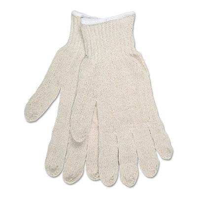 MCR Safety 9636M Multipurpose String Knit Gloves, Medium, Knit Wrist, Regular Weight, Natural