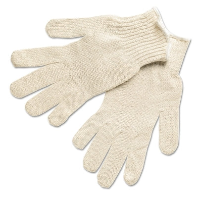 MCR Safety 9638LM String Knit Gloves  Large  Hemmed  Lightweight  Natural