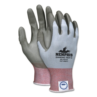 MCR Safety 9672DT2M Diamond Tech 2 Gloves  Medium  Gray/Light Blue