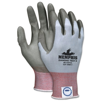 MCR Safety 9672DT2L Diamond Tech 2 Gloves  Large  Gray/Light Blue