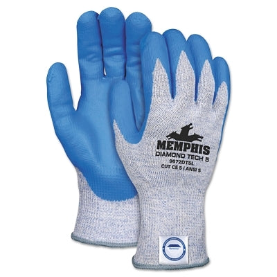 MCR Safety 9672DT5L Diamond Tech 5 Gloves  Large  Blue/White