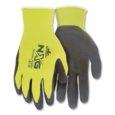 MCR Safety 96731HVS NXG Hi-Vis Coated Palm Work Glove  Small  Hi-Vis Lime