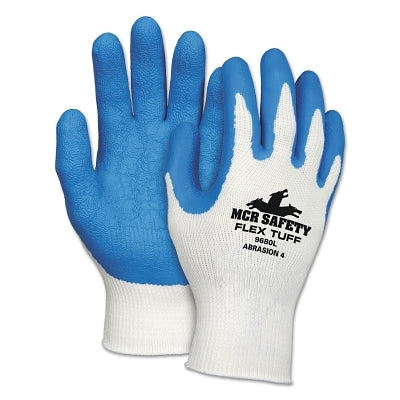 MCR Safety 9680S Flex Tuff Latex Dipped Gloves  Small  Blue/White