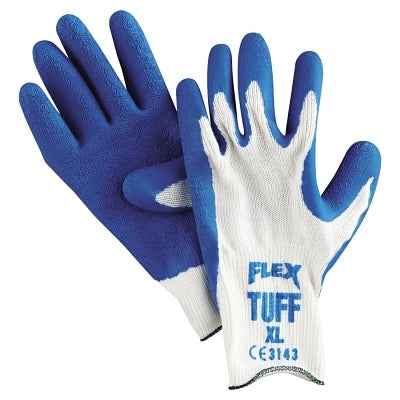 MCR Safety 9680XL Flex Tuff Latex Dipped Gloves  X-Large  Blue/White