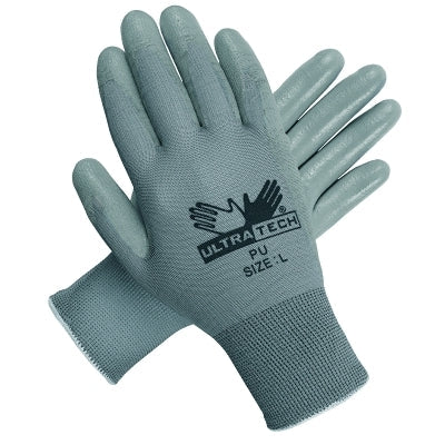 MCR Safety 9696L UltraTech PU Coated Gloves  Large  Gray