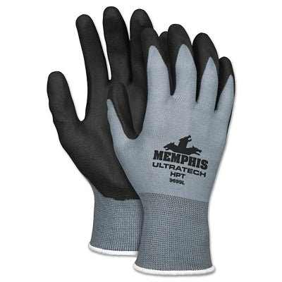 MCR Safety 9699L UltraTech HPT Coated Gloves  Large  Black/Gray/White