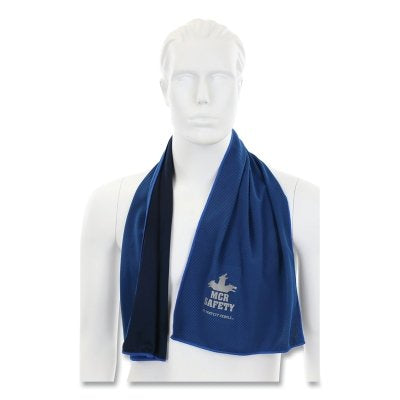 MCR Safety CGT13 Cooling Towel  12 in W x 40 in L  Blue  Microfiber