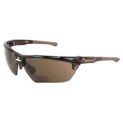 MCR Safety DM13H10BPF Dominator DM3 Safety Glasses, Polycarbonate Brown Lens, MAX6, Tortoiseshell Polycarbonate/Brown TPR, 1.0 Diopter