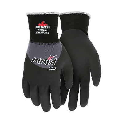 MCR Safety N96793L Ninja BNF Gloves, Large, Black/Gray