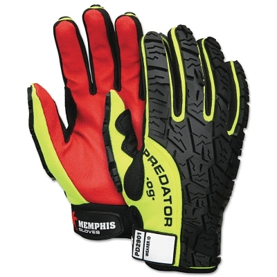 MCR Safety PD2901L Predator Multi-Task Gloves, Large, Synthetic Leather, Black/Hi-vis Yellow