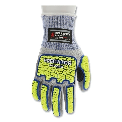 MCR Safety PD6951S Predator Mechanics Work Gloves, HyperMax/Polyurethane/PD6 Tire Tread, Small, Gray Knit/Coating