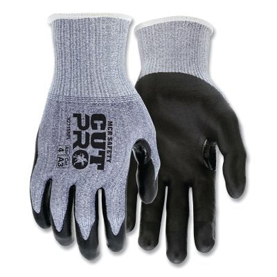MCR Safety VP92715NFM 92715NF Cut Pro A3 Rated Gloves  15 ga  Nitrile Foam  Med  Gray/Black  Vendor Pack