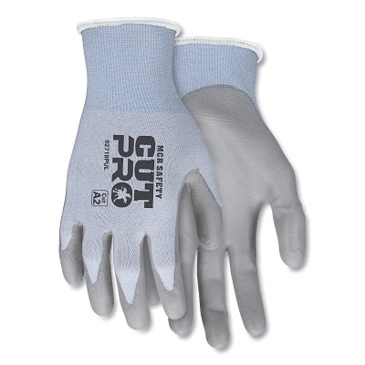 MCR Safety VP92718PUXS CutPro 92718PU 18-ga HyperMax PU Coated Gloves, X-Small, Light Blue/Gray, Vend Pack