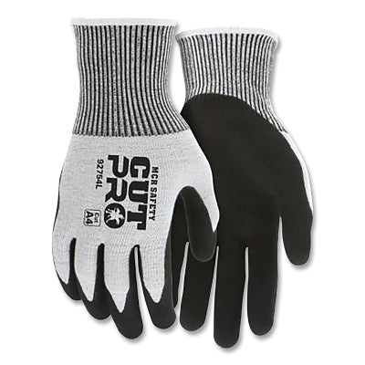 MCR Safety VP92754S CutPro 92754 13-ga HyperMax Double-Coated Nitrile Gloves, Small, Salt-and-Pepper/Black, Vend Pack