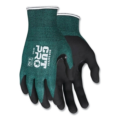 MCR Safety VP96782L CutPro 96782 HyperMax Nitrile-Foam Coated Gloves, Large, Green/Black, Vend Pack