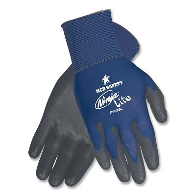 MCR Safety VPN9696L Ninja Lite N9696 18-ga Nylon PU Coated Gloves, Large, Black/Blue, Vend Pack