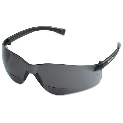 MCR Safety BKH20G BearKat BK1 Series Bifocal Readers Safety Glasses  Gray Lens  2.0 Dipter  Gray Frame