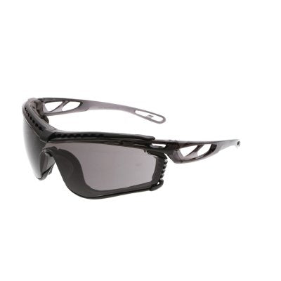 MCR Safety CL5H10GPF Checklite CL5 Series Safety Glasses, Polycarbonate Gray Lens/Smoke Frame, Smoke Temple, MAX6 Anti-Fog, 1.0 Diopter