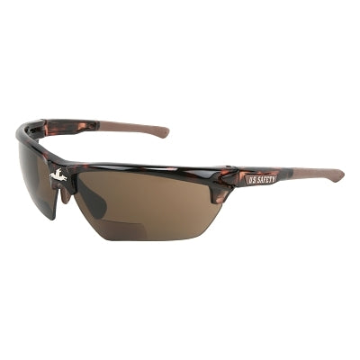 MCR Safety DM13H15BPF Dominator DM3 Safety Glasses, Polycarbonate Brown Lens, MAX6, Tortoiseshell Polycarbonate/Brown TPR, 1.5 Diopter